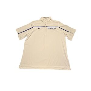 Kentucky Wildcats XL 1/4 Zip White Blue Nike Elite Basketball Warm Up Pre‎ Game